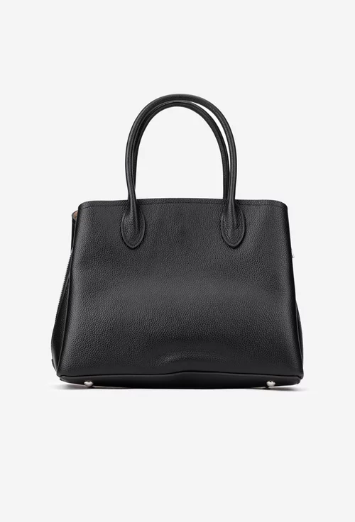 Geanta dama neagra din piele texturata