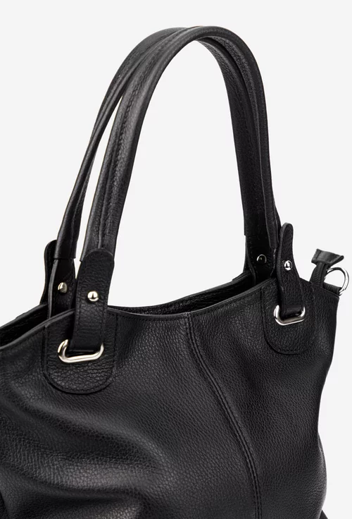 Geanta dama neagra din piele texturata picture - 5
