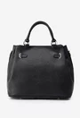 Geanta dama neagra din piele texturata accesorizata cu lacat