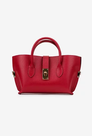 Geanta dama rosie confectionata din piele texturata