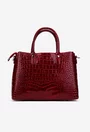 Geanta dama rosie din piele model croco