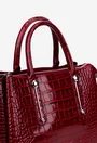 Geanta dama rosie din piele model croco