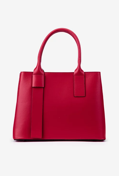Geanta dama rosie realizata din piele naturala