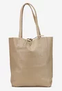 Geanta dama shopper bej din piele cu portofel interior