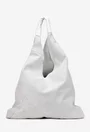 Geanta dama shopper din piele intoarsa alba