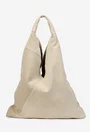 Geanta dama shopper din piele intoarsa bej