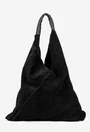 Geanta dama shopper din piele intoarsa neagra
