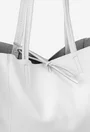 Geanta dama shopper din piele naturala alba