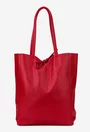 Geanta dama shopper din piele naturala rosie