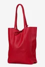 Geanta dama shopper din piele naturala rosie