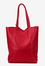 Geanta dama shopper din piele naturala rosie