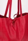Geanta dama shopper din piele naturala rosie