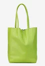 Geanta dama shopper din piele naturala verde