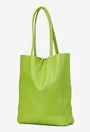 Geanta dama shopper din piele naturala verde