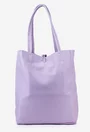 Geanta dama shopper mov deschis din piele cu portofel interior