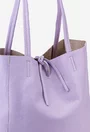 Geanta dama shopper mov deschis din piele cu portofel interior
