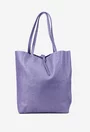 Geanta dama shopper mov din piele cu portofel interior