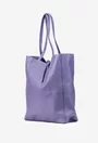 Geanta dama shopper mov din piele cu portofel interior