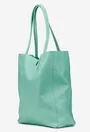 Geanta dama shopper verde menta din piele cu portofel interior