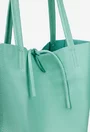 Geanta dama shopper verde menta din piele cu portofel interior
