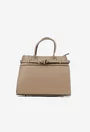 Geanta dama taupe confectionata din piele texturata