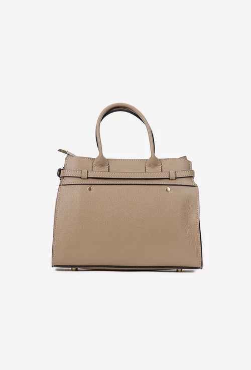 Geanta dama taupe confectionata din piele texturata