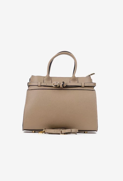 Geanta dama taupe confectionata din piele texturata