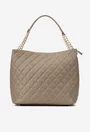 Geanta dama taupe din piele cu aspect matlasat