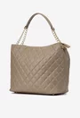 Geanta dama taupe din piele cu aspect matlasat