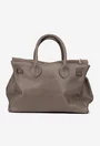 Geanta dama taupe din piele texturata