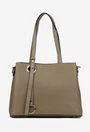 Geanta dama taupe din piele texturata
