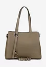 Geanta dama taupe din piele texturata