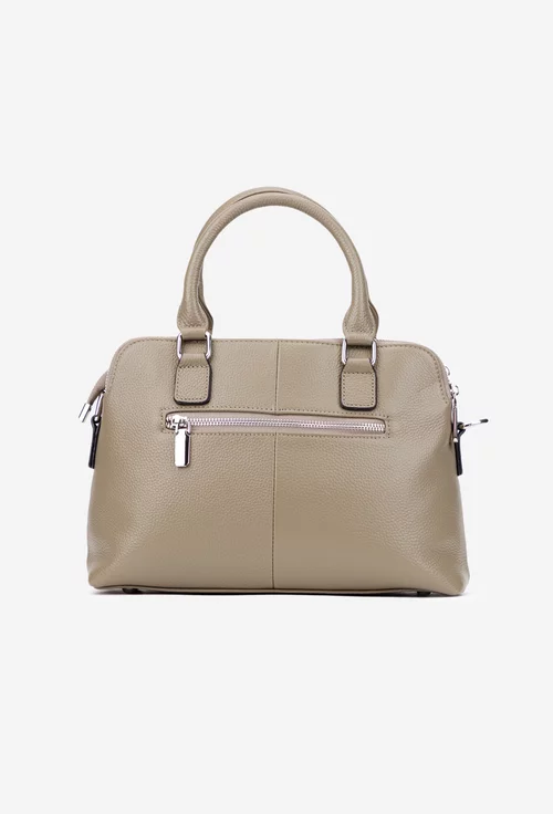 Geanta dama taupe din piele texturata