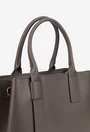 Geanta dama taupe realizata din piele naturala