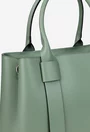Geanta dama verde realizata din piele naturala