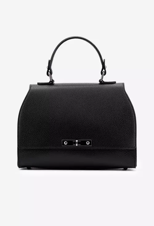 Geanta din piele texturata neagra