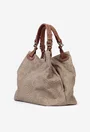 Geanta taupe din piele model croco