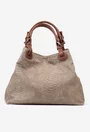 Geanta taupe din piele model croco