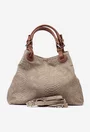 Geanta taupe din piele model croco