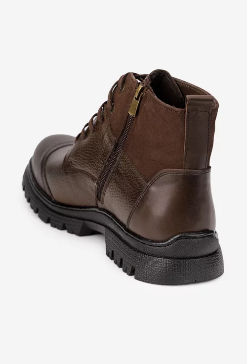 Ghete barbati confectionate din piele maro