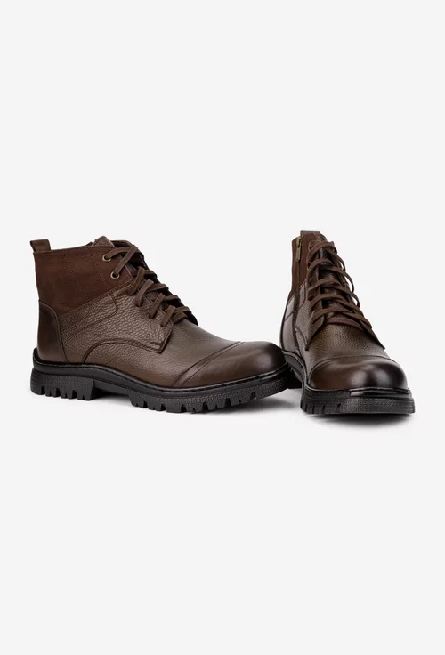 Ghete barbati confectionate din piele maro