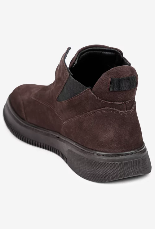 Ghete barbati confectionate din piele nabuc maro