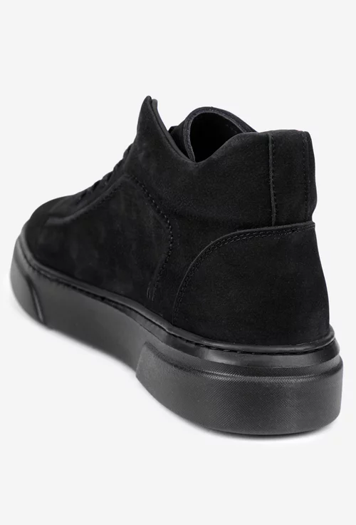 Ghete barbati confectionate din piele nabuc neagra