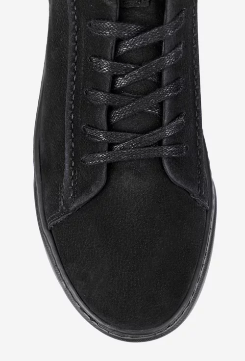 Ghete barbati confectionate din piele nabuc neagra
