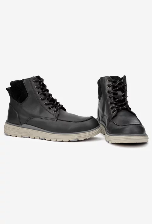 Ghete barbati confectionate din piele neagra