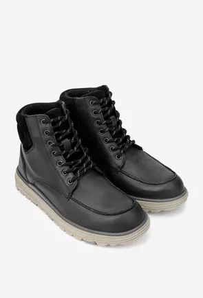 Ghete barbati confectionate din piele neagra