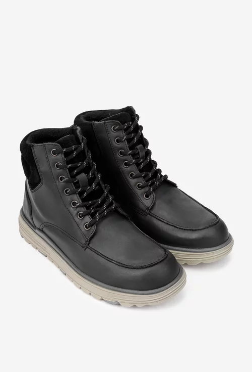 Ghete barbati confectionate din piele neagra