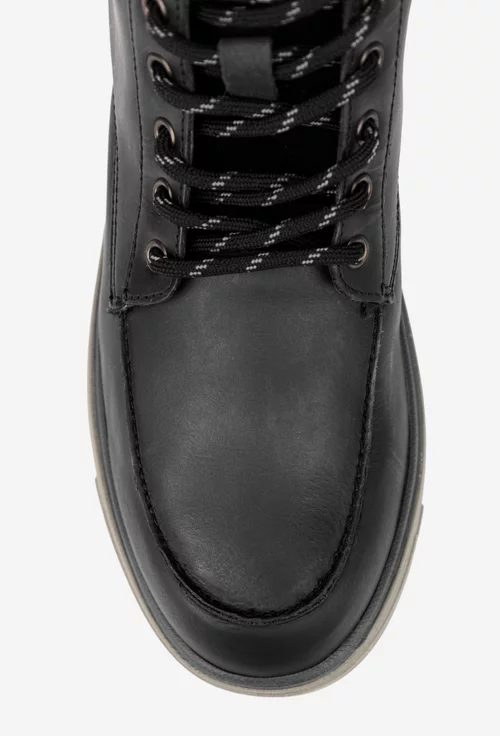 Ghete barbati confectionate din piele neagra