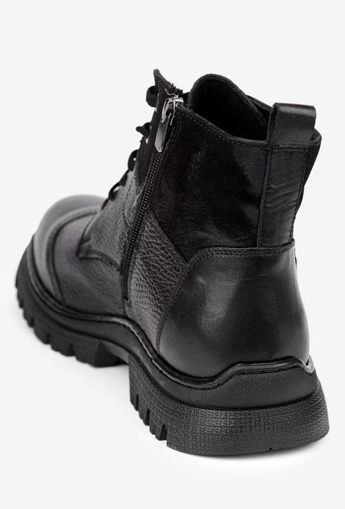 Ghete barbati confectionate din piele neagra