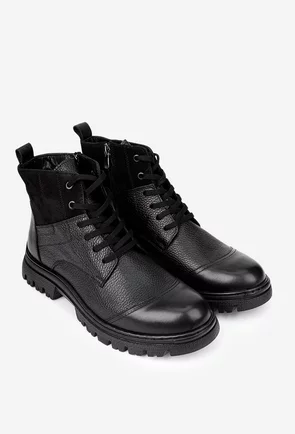 Ghete barbati confectionate din piele neagra